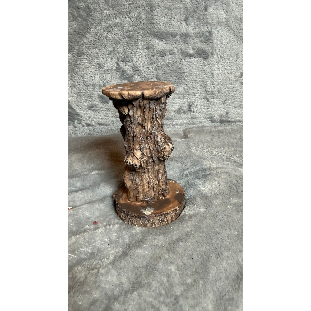 Unbranded Tree Trunk Candle Holder Unisex 5.5in Brown Excellent Raccoon Decor